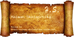 Haiman Skolasztika névjegykártya